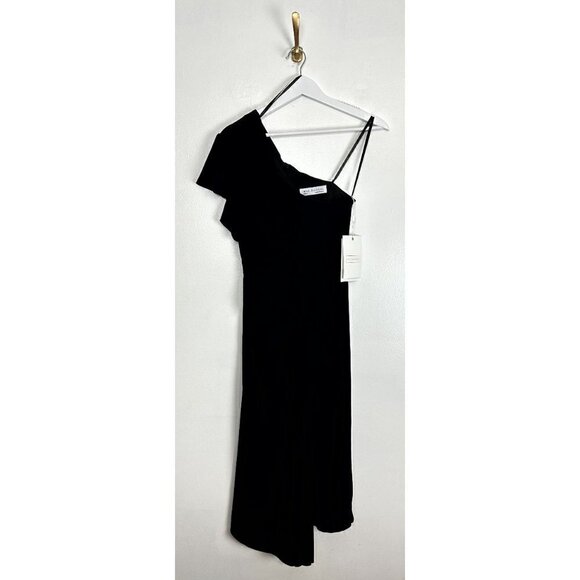 MAC DUGGAL One-Shoulder Jersey Midi Dress in Black Size US 4 NWT - Picture 3 of 10